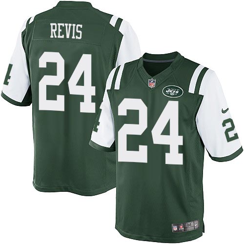 Men's Limited Darrelle Revis Nike Jersey Green Home - #24 NFL New York Jets